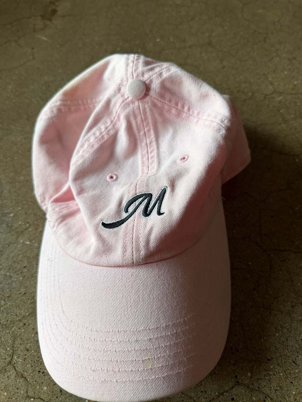 Richardson 320 Pink Baseball Cap with Letter M Embroidery